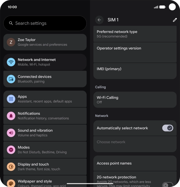 Press Access point names.