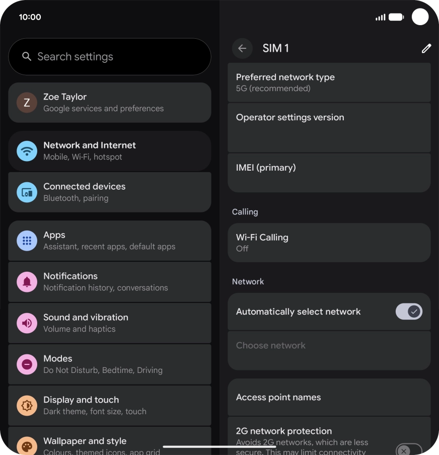 Press Access point names.
