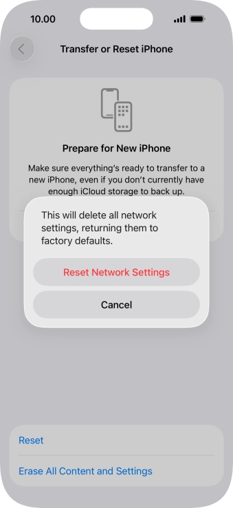 Press Reset Network Settings.