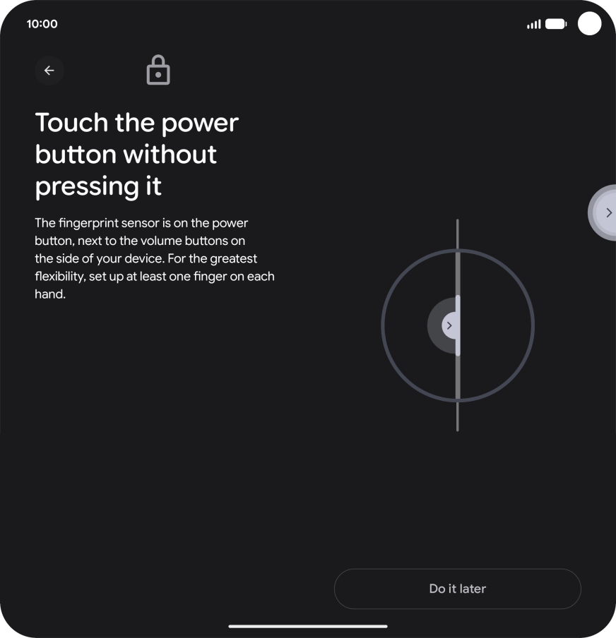 Follow the instructions on the screen to create the phone lock code using your fingerprint.