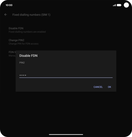 Key in your PIN2 and press OK. The default PIN2 is 1111.