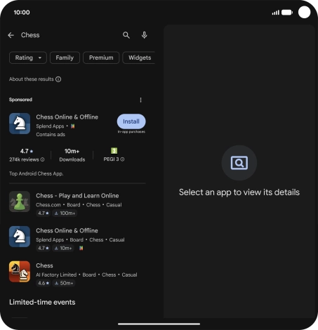 Press the required app.