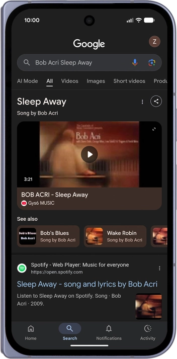 Follow the instructions on the screen to use the search results.