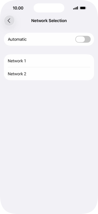 If you turn off the function, press the required network.