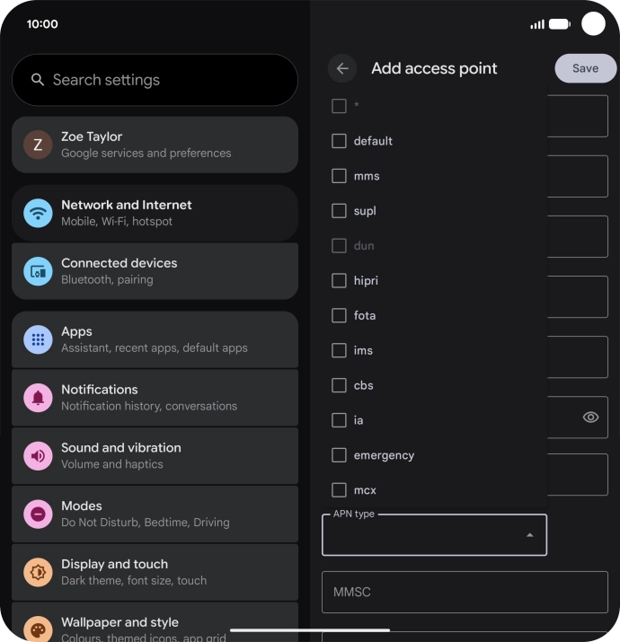Press default to turn on the setting.
