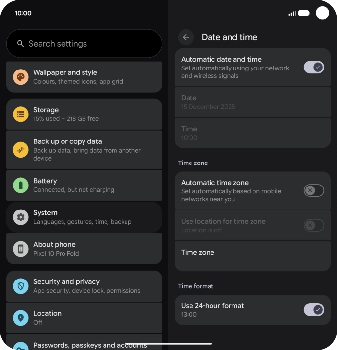 Press the indicator next to 