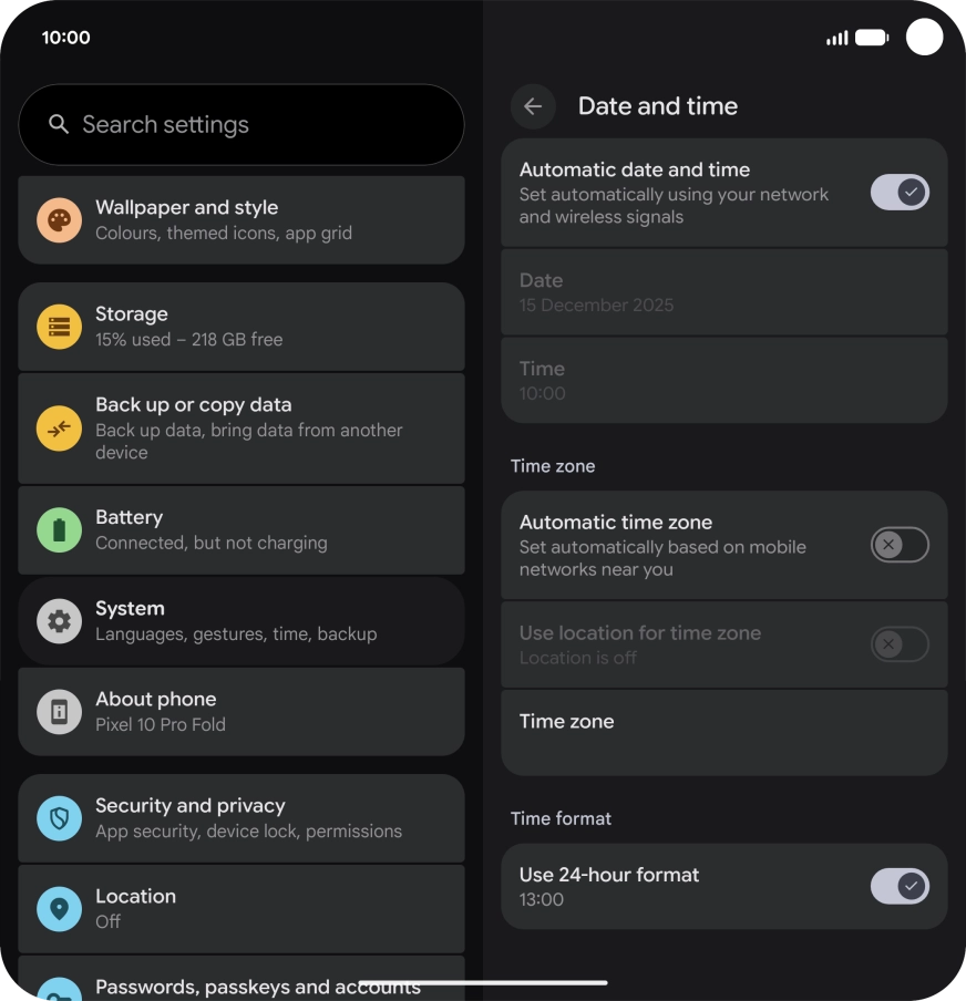 Press the indicator next to 