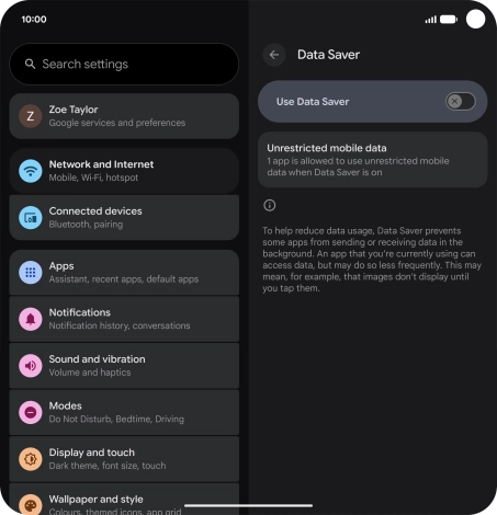 Press the indicator next to 