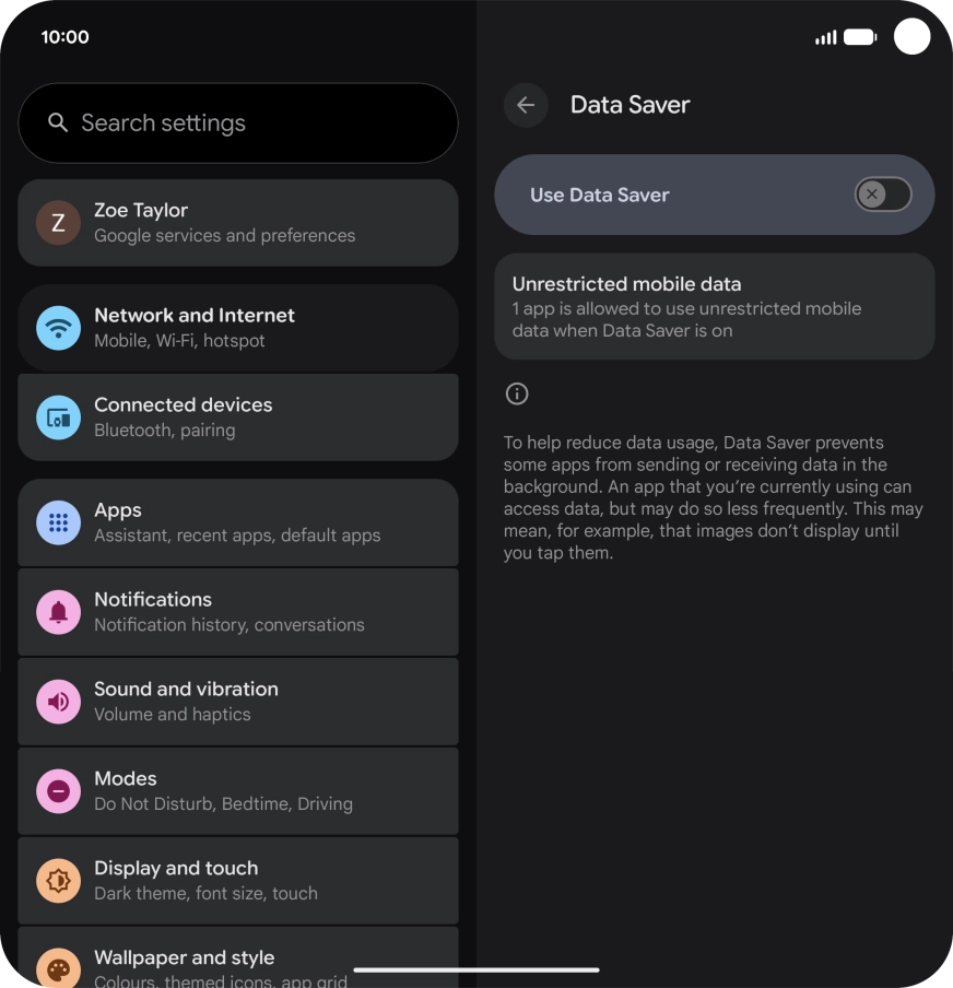 Press the indicator next to 