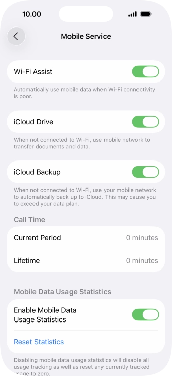 Press the indicator next to 