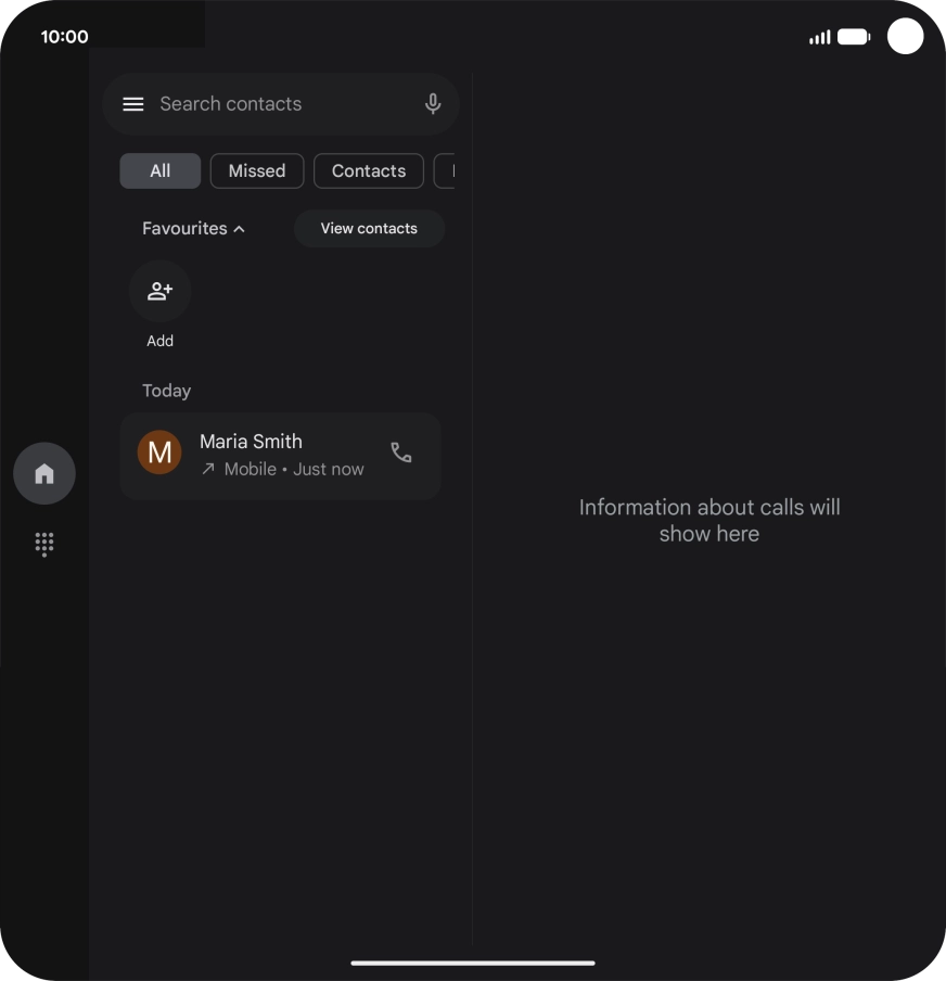 Press and hold the required contact.