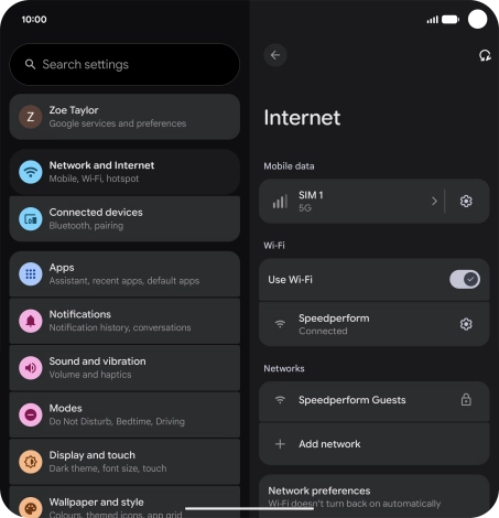 Press the settings icon next to the Wi-Fi network you're connected to.