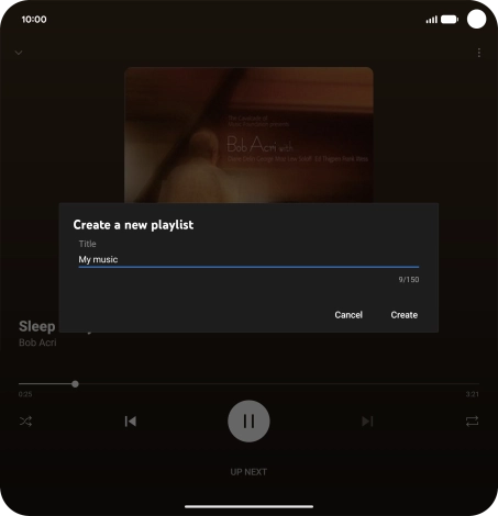 Key in a name for the playlist and press Create.