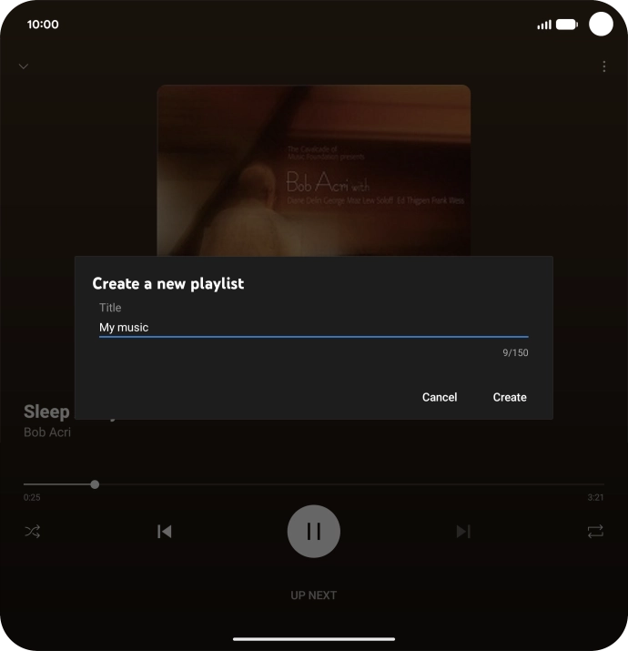 Key in a name for the playlist and press Create.