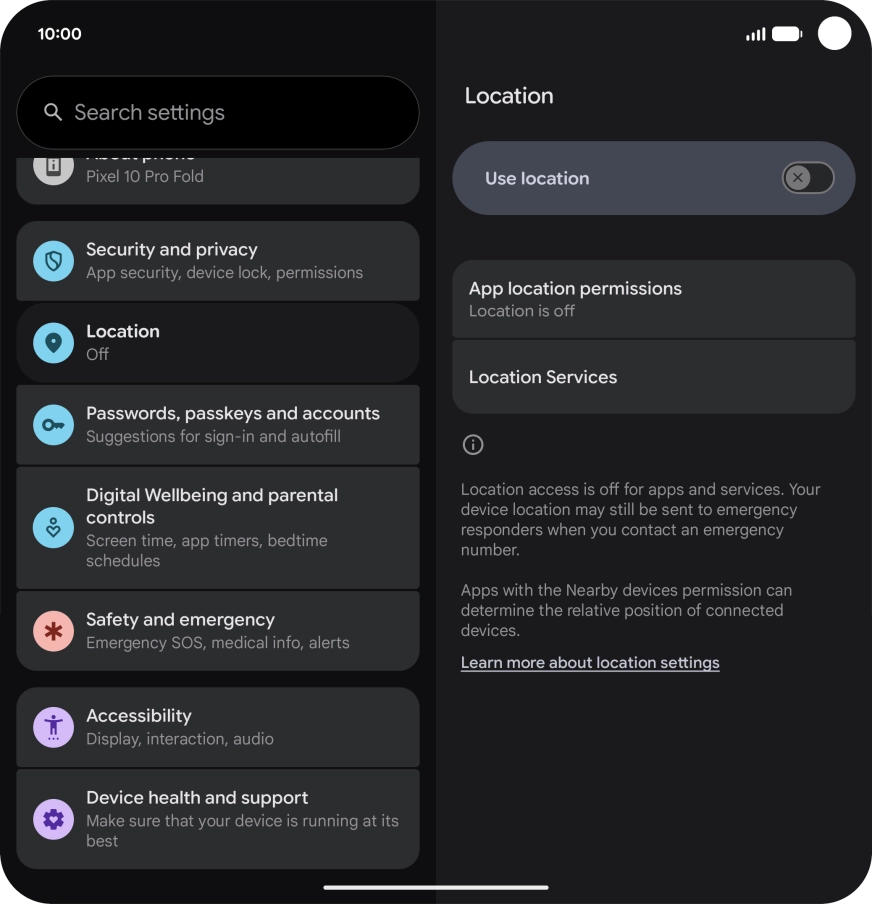 Press the indicator next to 