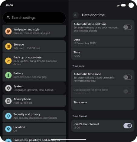 Press the indicator next to 
