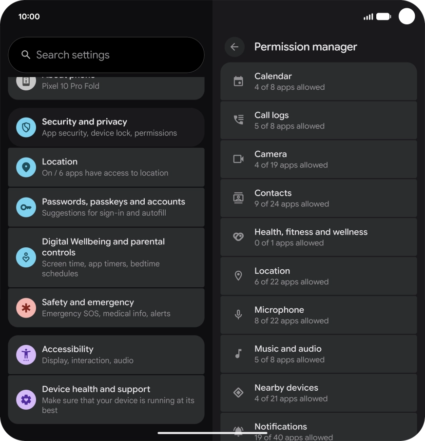 Press the required phone function.