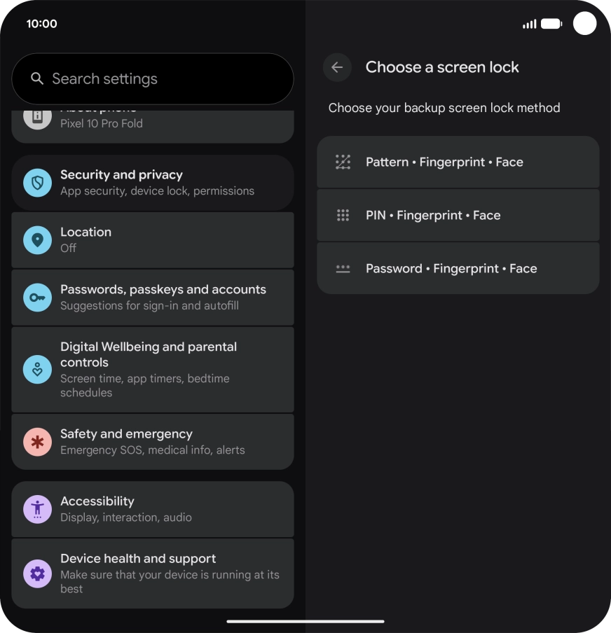 Press the required phone lock code and follow the instructions on the screen to create an additional phone lock code.