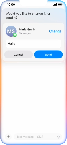 If an app is open on your phone, such as Messages, you can also use the functions available here, e.g.: REPLY [text].