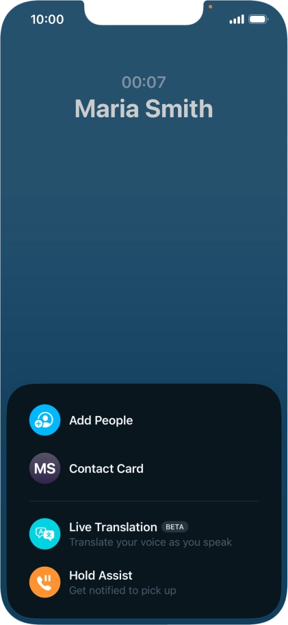 Press Live Translation and follow the instructions on the screen to select the required language settings.