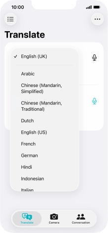 Press the required source language.