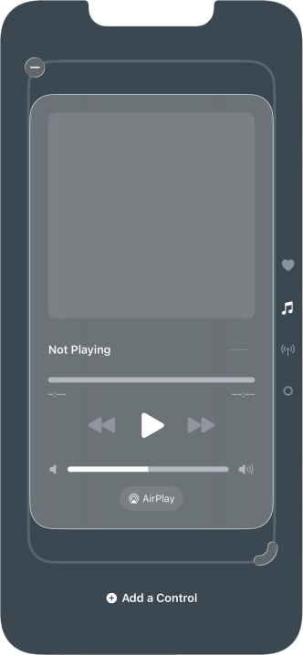 Press the remove icon on the required Control Centre page to remove it from Control Centre.
