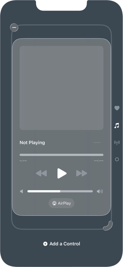 Press the remove icon on the required Control Centre page to remove it from Control Centre.