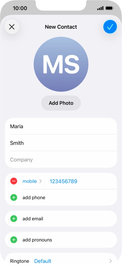 Press the confirm icon.
