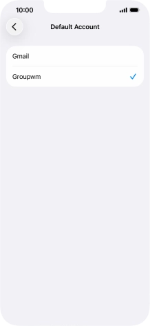 Press the required email account to select the email account as your default account.