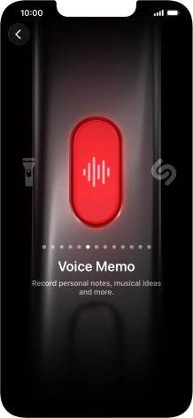Slide your finger right or left on the screen to select the required function.