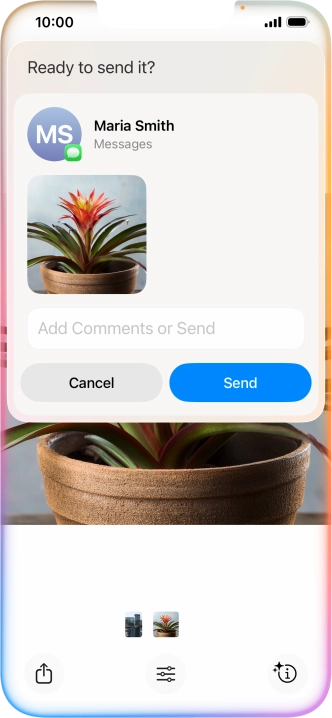Ask Siri to share the screen content with your contacts.