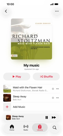 Press the song title.