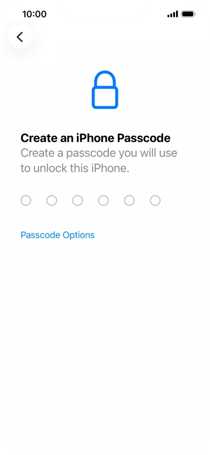 Press Passcode Options.