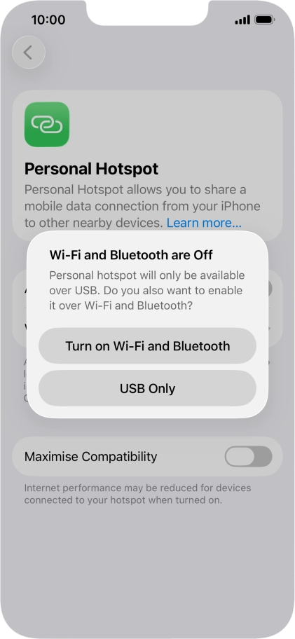 If Wi-Fi is turned off, press Turn on Wi-Fi and Bluetooth.
