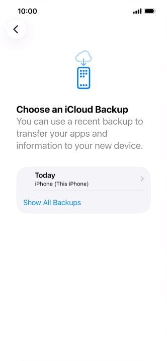 Press the required backup and your phone restores the content of the selected backup. Subsequently, follow the instructions on the screen to set up your phone and prepare it for use.