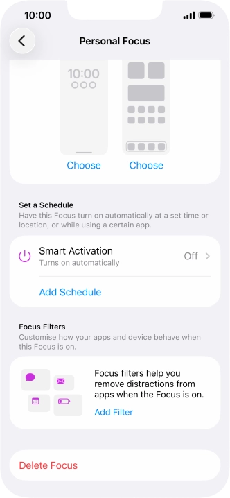 Press the required screen type and follow the instructions on the screen to select the required settings.