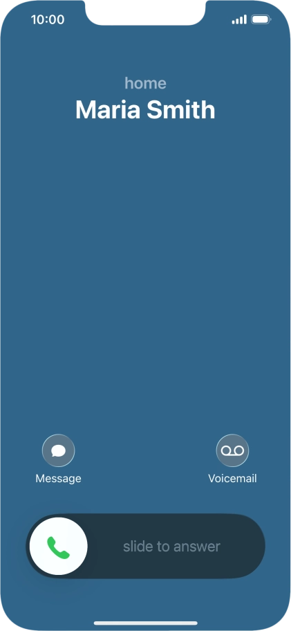 Press and drag the accept call icon right.