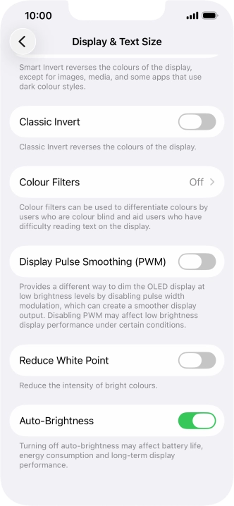 Press the indicator next to 