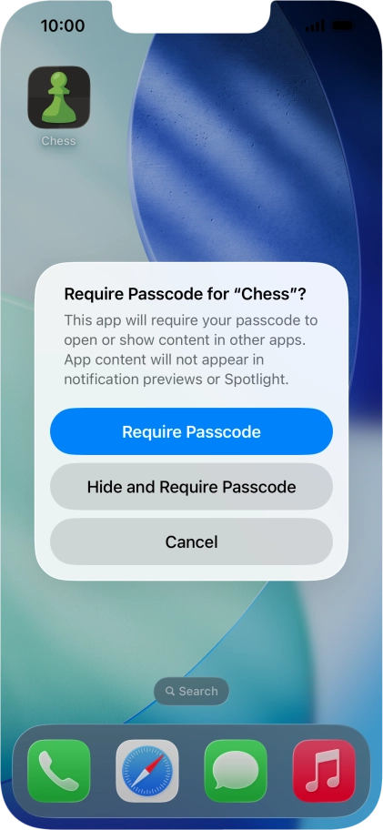 Press Require Passcode.