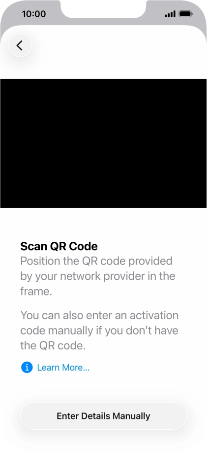 Place the QR code you've received inside the phone camera frame to scan the code.