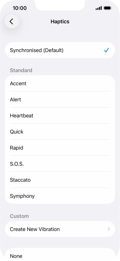 Press the required setting to turn on the function.