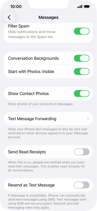 Press the indicator next to 