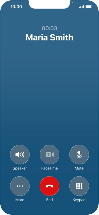 Press More during an ongoing call.