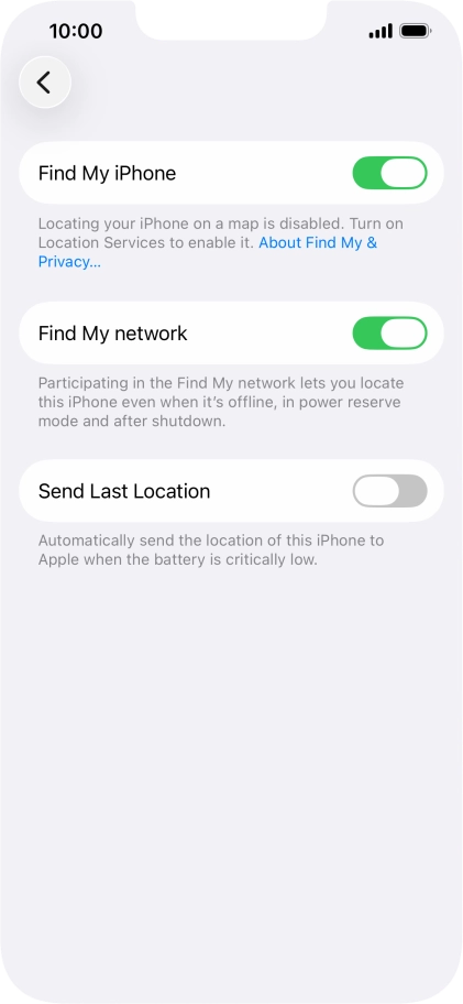 Press the indicator next to 