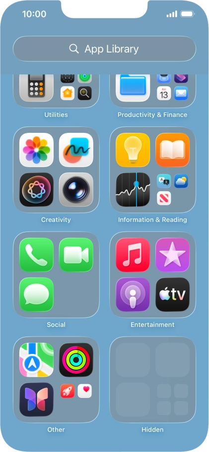 The app is now placed in the Hidden folder in the App Library.