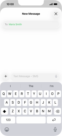 Press the microphone icon and say the required text.