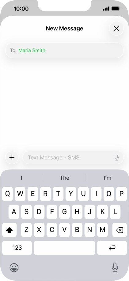 Press the microphone icon and say the required text.