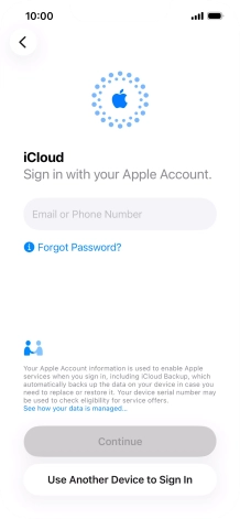 Press Email or Phone Number and key in the username for your Apple Account.