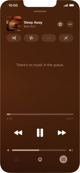 Press the shuffle icon to turn the function on or off.