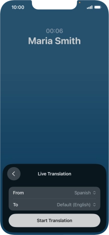 Press Start Translation to use Live Translation during your call.